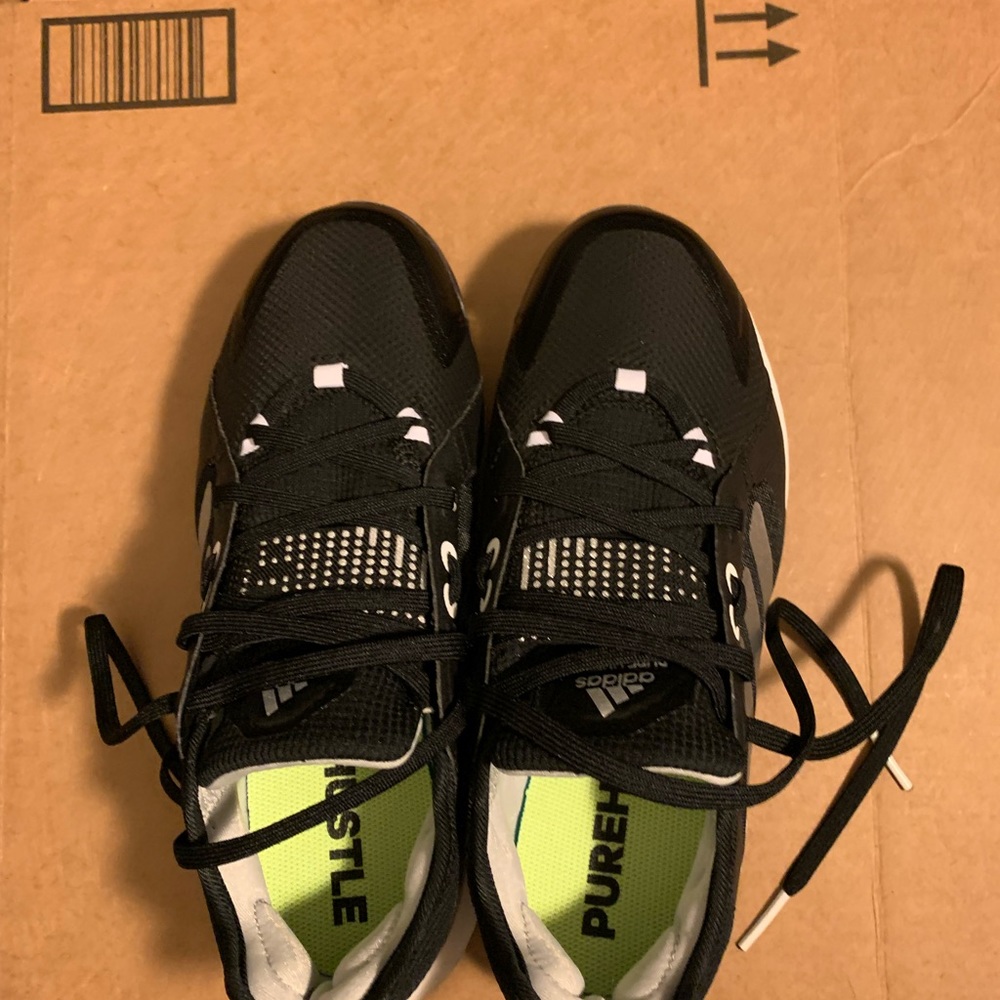 Adidas Women's PureHustle W TPU Softball Cleats Black Silver White Size 6